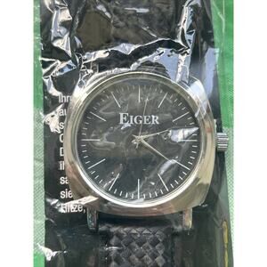 Eiger Black Dial Silver Tone Men’s Quartz Watch